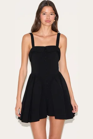 PRETTYLITTLETHING V Waist Button Down Shift Dress
