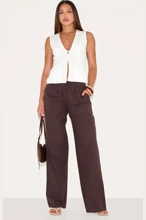 PRETTYLITTLETHING Tall Linen Drawstring Waist Pants