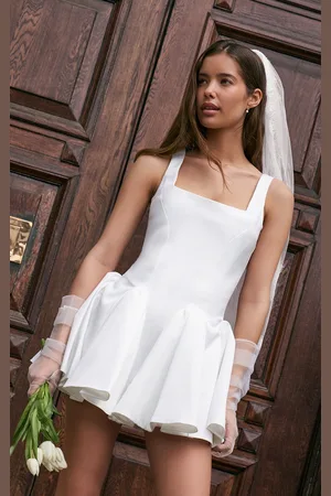 PRETTYLITTLETHING Premium Satin Hip Pleated Skater Dress