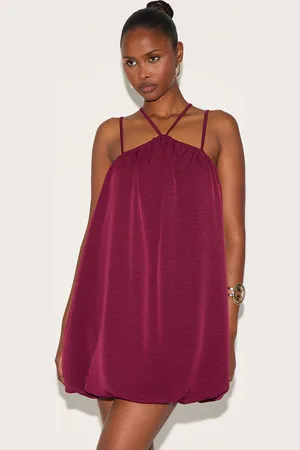 PRETTYLITTLETHING Puff Ball Strappy Mini Dress