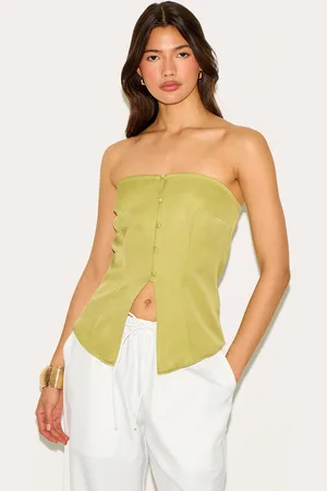 PRETTYLITTLETHING Fitted Bandeau Button Waistcoat