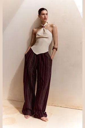 PRETTYLITTLETHING Stripe Cotton Elasticated Waist Pants