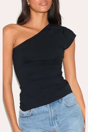 PRETTYLITTLETHING Cotton One Shoulder Longline Top