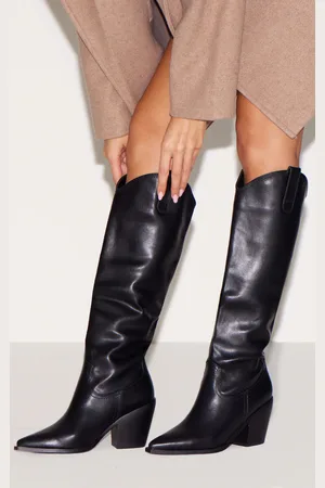 PRETTYLITTLETHING Mid Calf Western Boots