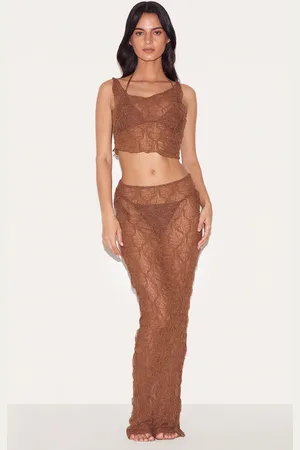 PRETTYLITTLETHING Textured Mesh Maxi Beach Skirt