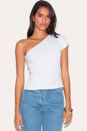 PRETTYLITTLETHING Cotton One Shoulder Longline Top