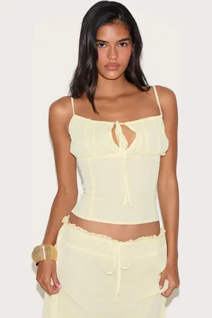 PRETTYLITTLETHING Chiffon Ruched Bust Cami Top