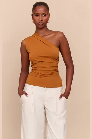 PRETTYLITTLETHING Asymmetric Ruched Sleeveless Long Top