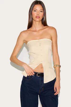 PRETTYLITTLETHING Fitted Bandeau Button Waistcoat