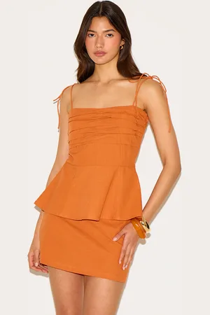 PRETTYLITTLETHING Linen Look Mid Rise Mini Skirt
