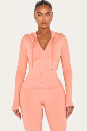 PRETTYLITTLETHING Shape Sculpted Zip Through Hoodie