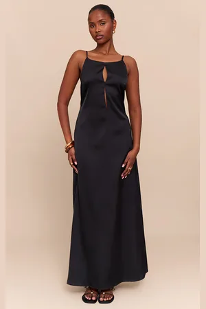PRETTYLITTLETHING Satin Keyhole Cut Out Slip Dress