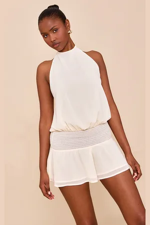 PRETTYLITTLETHING Chiffon Halterneck Playsuit