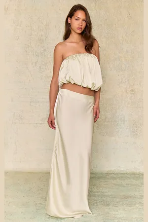 PRETTYLITTLETHING Satin Mid Rise Maxi Skirt