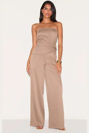 PRETTYLITTLETHING Woven Bandeau Tie Detail Jumpsuit