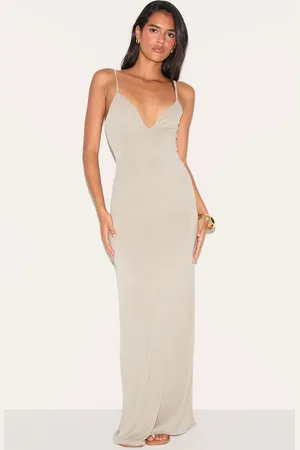 PRETTYLITTLETHING Modal V Neck Strappy Maxi Dress