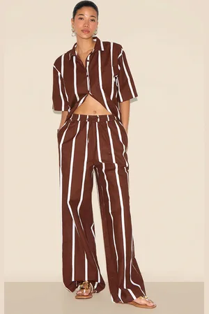 PRETTYLITTLETHING Striped Wide Leg Pants