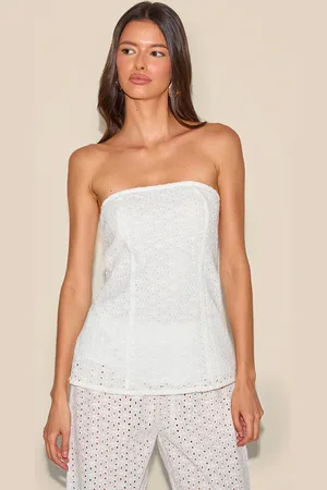 PRETTYLITTLETHING Embroidered Bandeau Top