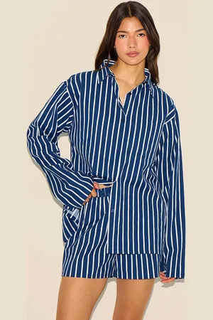 PRETTYLITTLETHING Striped Oversized Long Sleeve Shirt