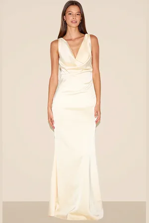 PRETTYLITTLETHING Bridesmaid Satin Cowl Neck Maxi Dress
