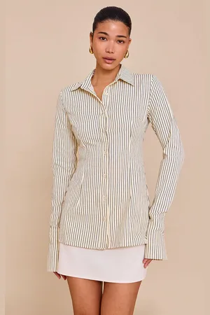 PRETTYLITTLETHING Striped Woven Fitted Shirt