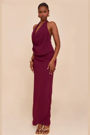 PRETTYLITTLETHING Chiffon Cowl Neck Maxi Dress