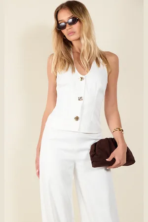 PRETTYLITTLETHING Trim Detail Textured Woven Waistcoat