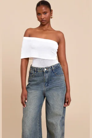 PRETTYLITTLETHING Sheer Soft Touch Fold Over Detail One Shoulder Long Top