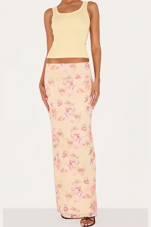 PRETTYLITTLETHING Floral Print Chiffon Maxi Skirt