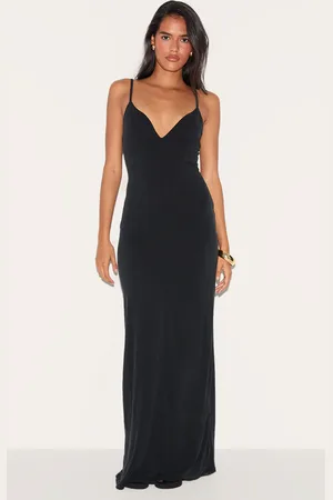 PRETTYLITTLETHING Modal V Neck Strappy Maxi Dress