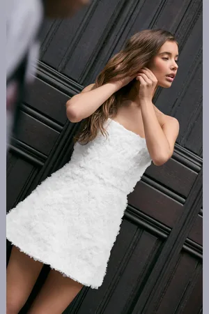 PRETTYLITTLETHING Premium Tulle Floral Ruffle A-line Dress