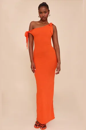 PRETTYLITTLETHING Chiffon Asymmetric Tie Detail Maxi Dress