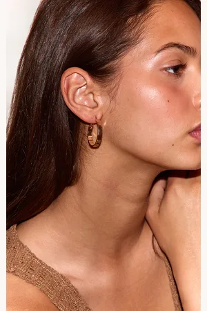 PRETTYLITTLETHING Hammered Medium Hoop Earrings