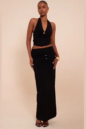 PRETTYLITTLETHING Ruched Detail Flowy Maxi Skirt