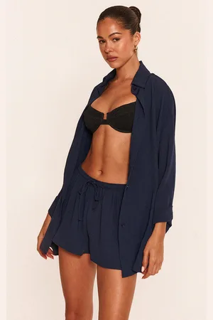 PRETTYLITTLETHING Linen Look Drawstring Beach Shorts