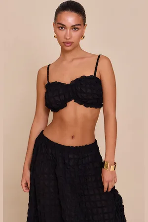 PRETTYLITTLETHING Textured Shirred Bralette