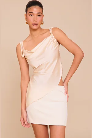 PRETTYLITTLETHING Satin Sheer Asymmetric Cami