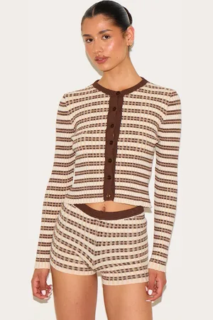 PRETTYLITTLETHING Tall Stripe Knitted Cardigan