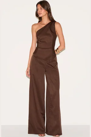 PRETTYLITTLETHING Woven One Shoulder Wide Leg Jumpsuit