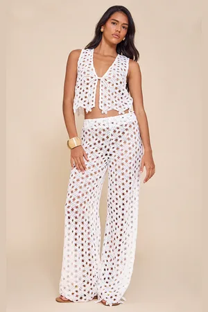 PRETTYLITTLETHING Embroidered Straight Leg Pants