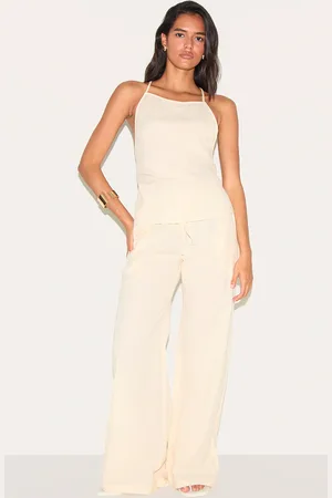 PRETTYLITTLETHING Textured Drawstring Wide Leg Pants