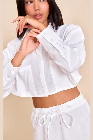PRETTYLITTLETHING Tie Detail Long Sleeve Shirt