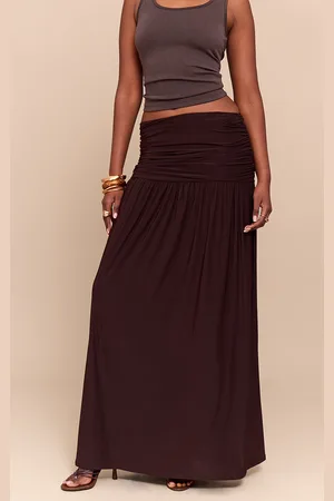 PRETTYLITTLETHING Overlay Detail Double Layer Slinky Maxi Skirt