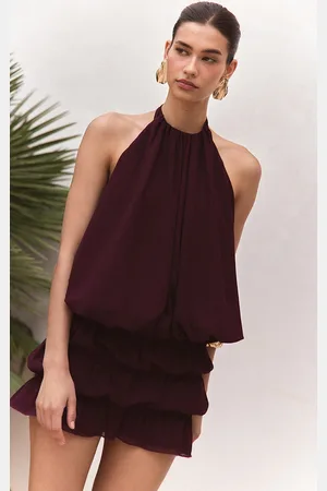 PRETTYLITTLETHING Chiffon Halterneck Top