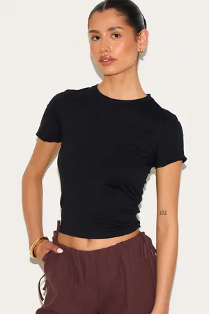PRETTYLITTLETHING Tall Soft Cotton Crew Neck Short Sleeve Top