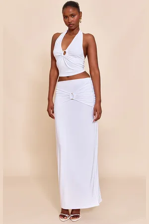PRETTYLITTLETHING Ruched Detail Flowy Maxi Skirt