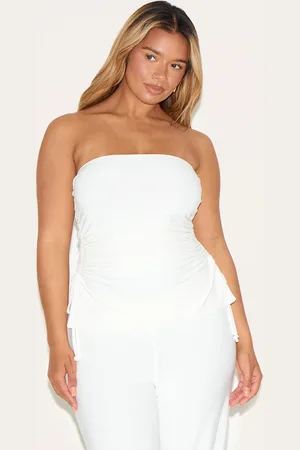 PRETTYLITTLETHING Shape Bandeau Ruched Longline Top