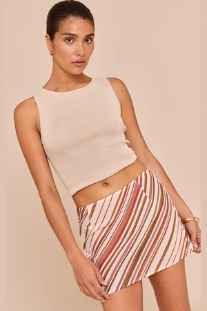 PRETTYLITTLETHING Petite Striped Chiffon Mini Skirt