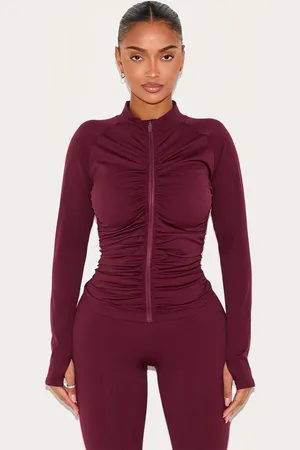 PRETTYLITTLETHING Shape Active Ruched Zip Sports Jacket