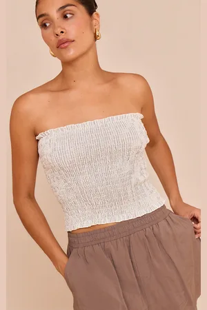 PRETTYLITTLETHING Petite Crinkle Bandeau Top